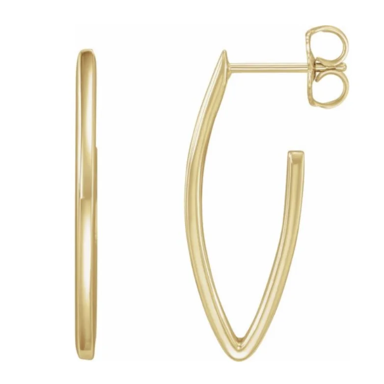 Hoop earrings with floral motifs for a feminine and nature-inspired look-1” Gold Geometric Hoops