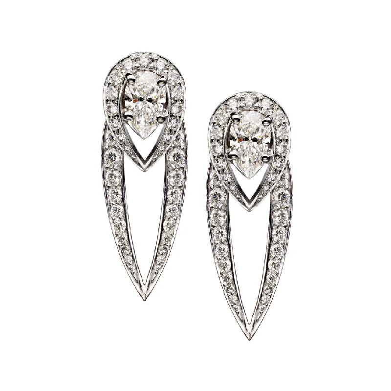 Hoop earrings with gold accents for a warm, elegant statement piece-Interlocking Ariana Earrings - 18ct White Gold & 1.96ct Diamond