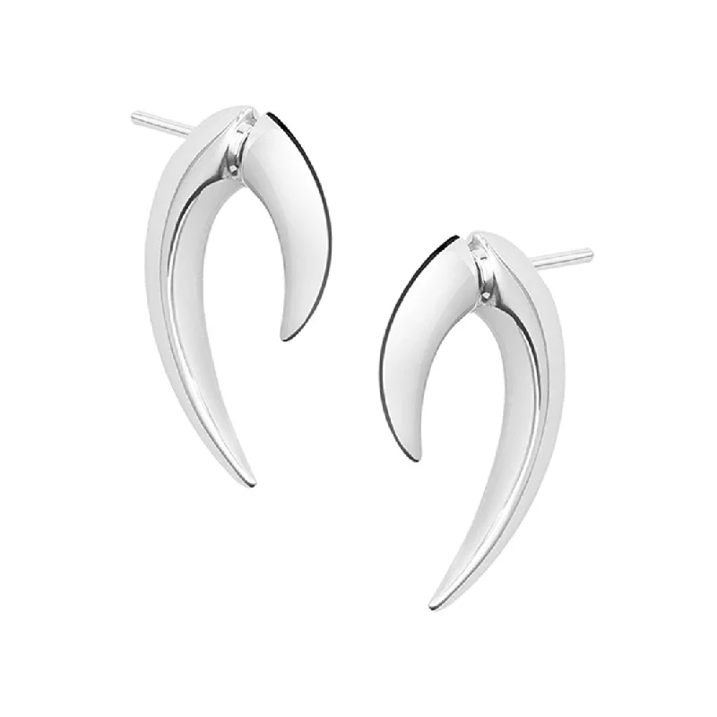 Hoop earrings with luxe velvet finishes for a rich and luxurious touch-Talon Fine Large Earrings - 18ct White Gold