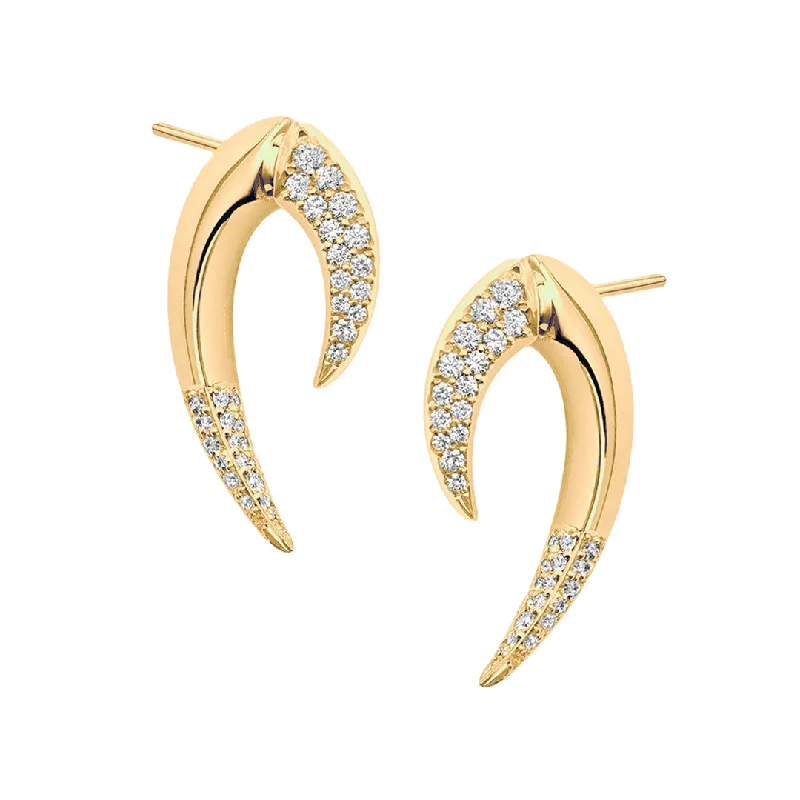 Hoop earrings with polished silver finish for a shiny, modern appeal-Talon Fine Large Earrings - 18ct Yellow Gold & Diamond