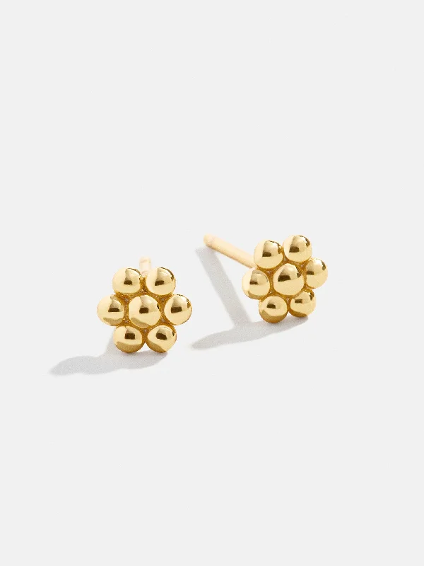 Hoop earrings with polished metal for a shiny and high-quality finish-Dahlia 18K Gold Earrings - Flower