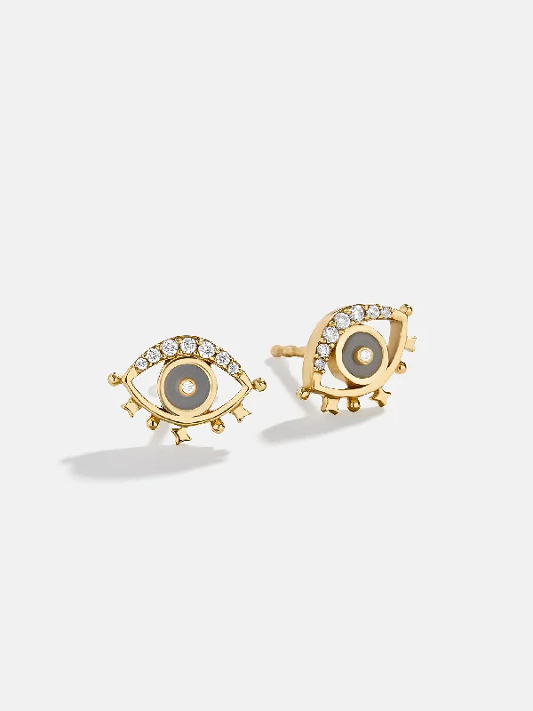 Best hoop earrings with lever-back closures for secure and easy wear-Ojo 18K Gold Earrings - Evil Eye