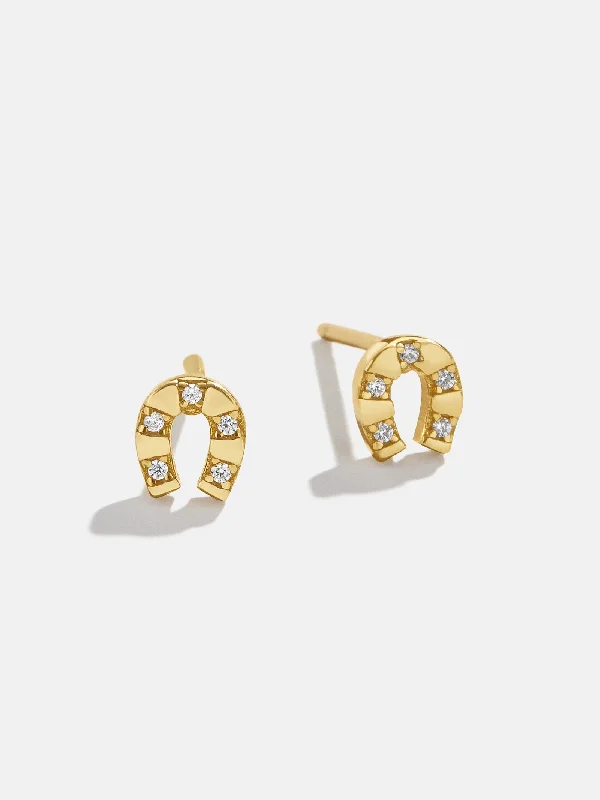 Best hoop earrings with gold-plated finishes for an affordable luxury vibe-Evangeline 18K Gold Earrings - Horseshoe