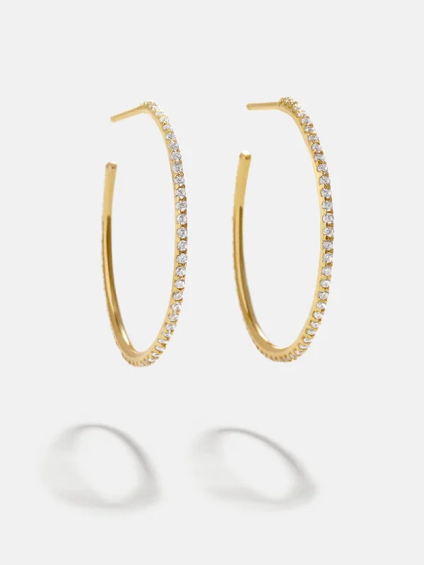 Hoop earrings with oversized designs for a bold, fashion-forward statement-Niata 18K Gold Earrings - 24MM