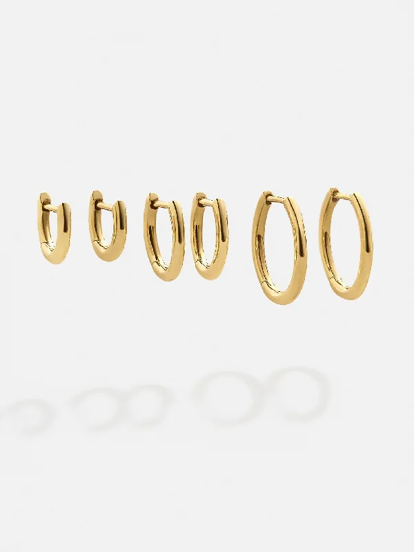 Hoop earrings with heart-shaped frames for a romantic and feminine look-Verbena 18K Gold Earring Set - Gold