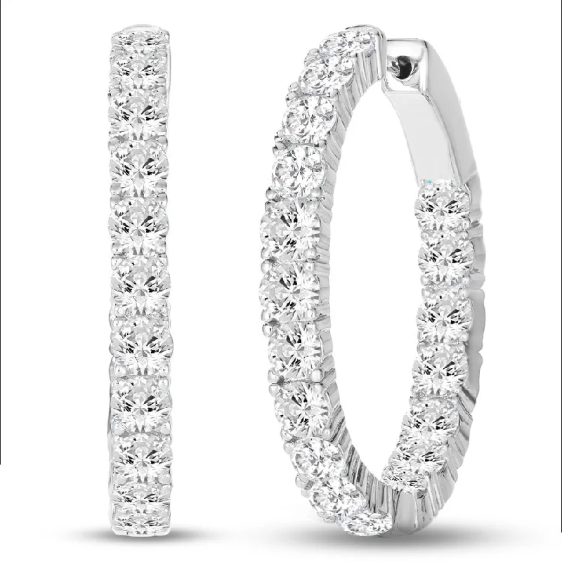 Hoop earrings with heart-shaped frames for a romantic and feminine look-8 Carat Inside Out Oval Hoops