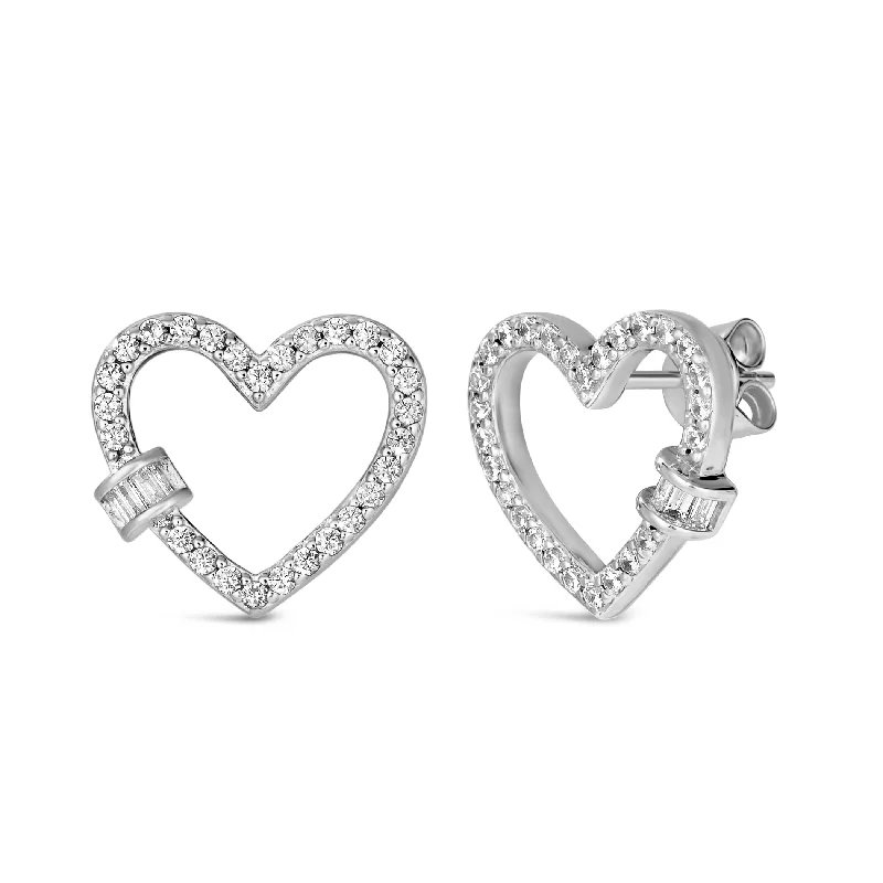 Hoop earrings with crescent moon shapes for a celestial and mystical appearance-Agapi Heart Earrings