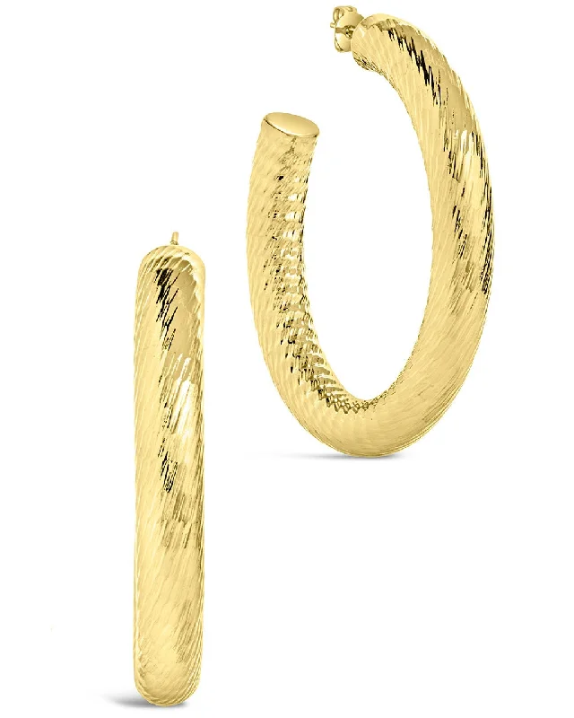 Hoop earrings with a chunky design for a bold and trendy statement-Alayna Textured Hoop Earrings