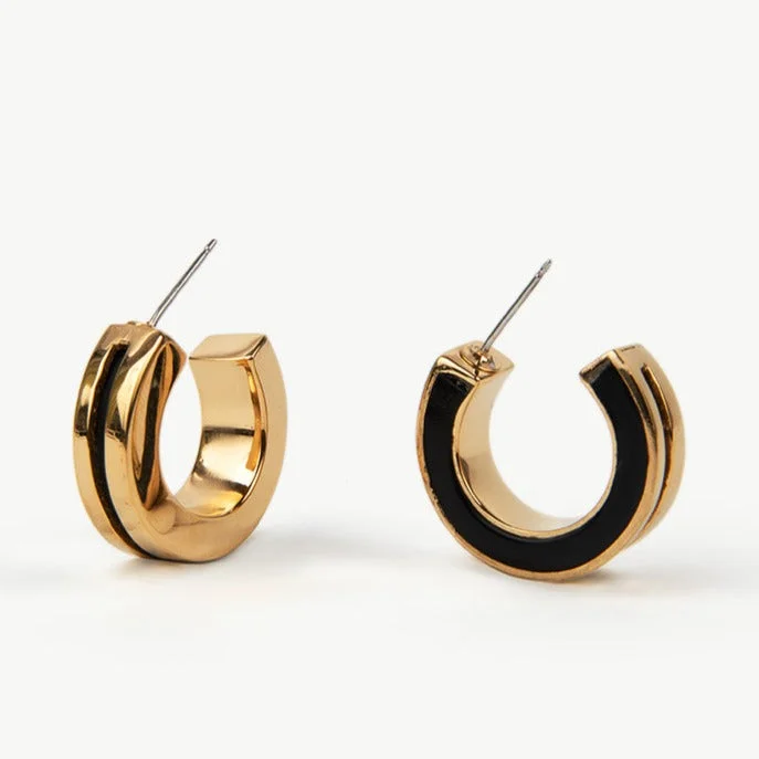 Hoop earrings with braided patterns for a detailed and textured finish-Anga Inlay Hoop Earrings