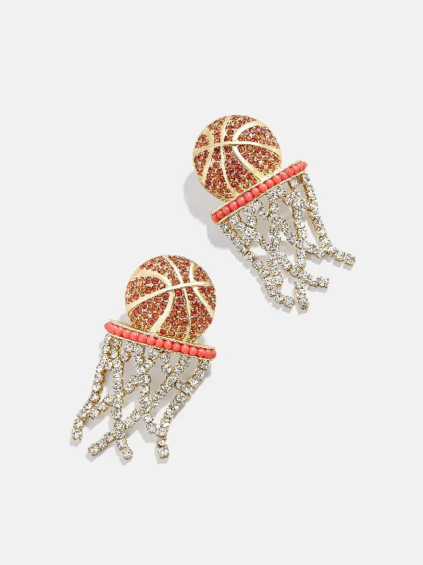 Best hoop earrings with custom engravings for a personalized and meaningful gift-Slam Dunk Earrings - Orange