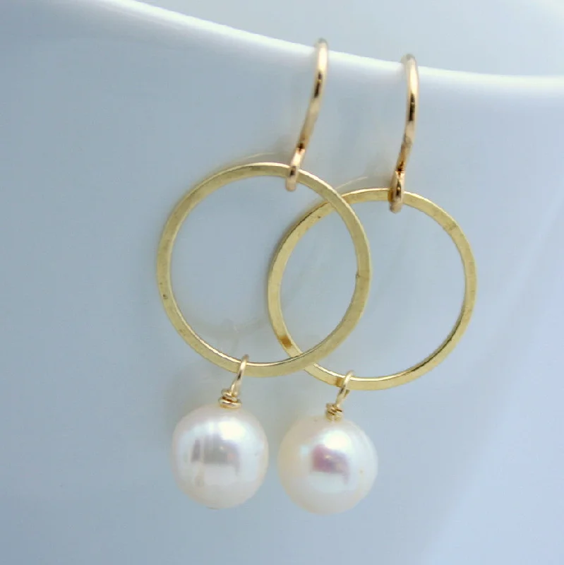 Best hoop earrings with geometric cuts for a sharp, modern appeal-Bella - White Pearl