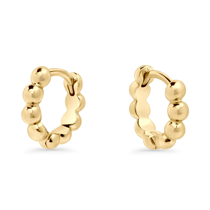 Hoop earrings with twisted metal designs for a dynamic and modern style-Byza Huggie Earrings