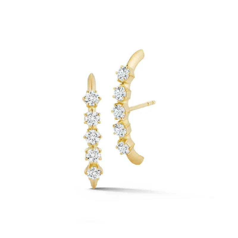 Hoop earrings with dangling charms for a playful and fun look-Catherine Half Hoop Earring