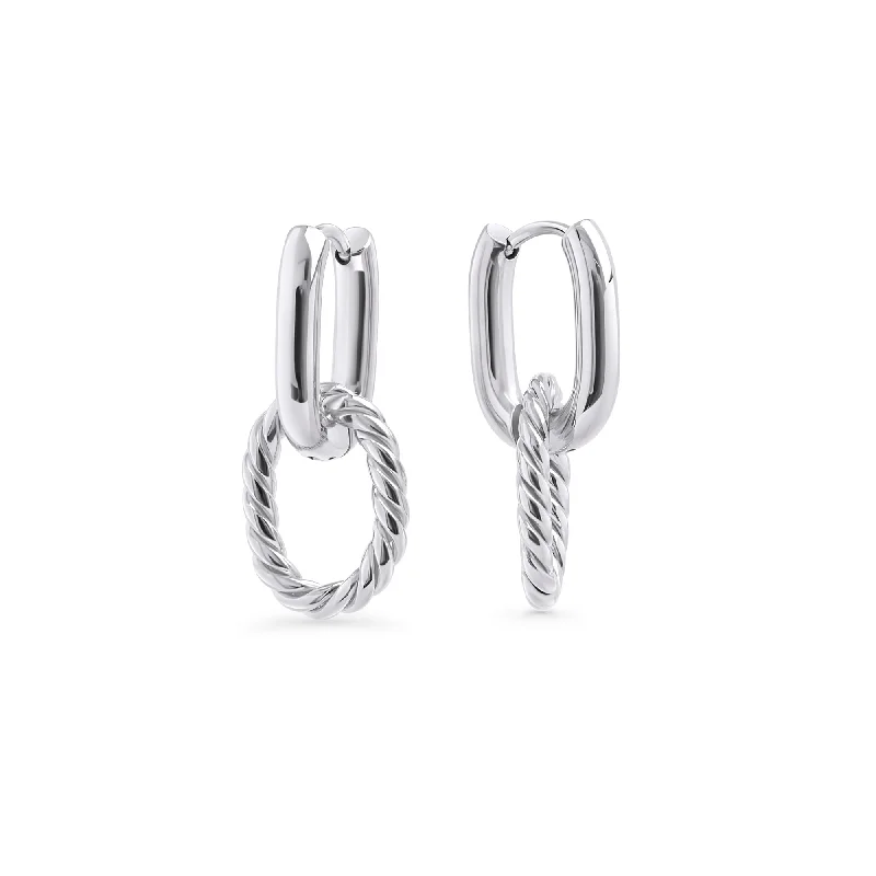 Hoop earrings with removable pendants for a versatile and customizable accessory-Cecilia Huggie Earrings