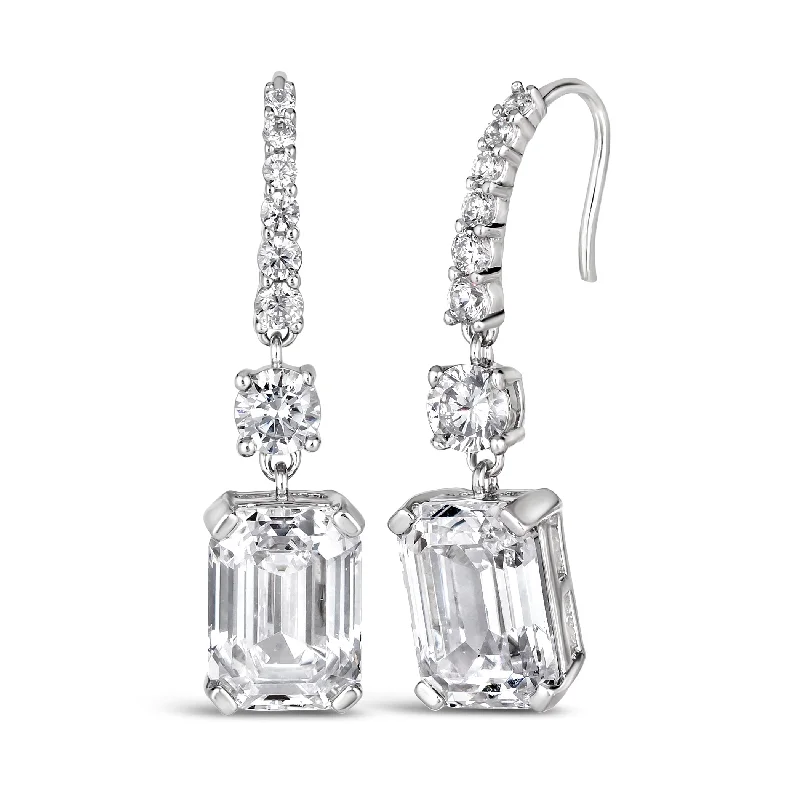 Hoop earrings with heart-shaped frames for a romantic and feminine look-Chloe Emerald Cut Dangle Earrings