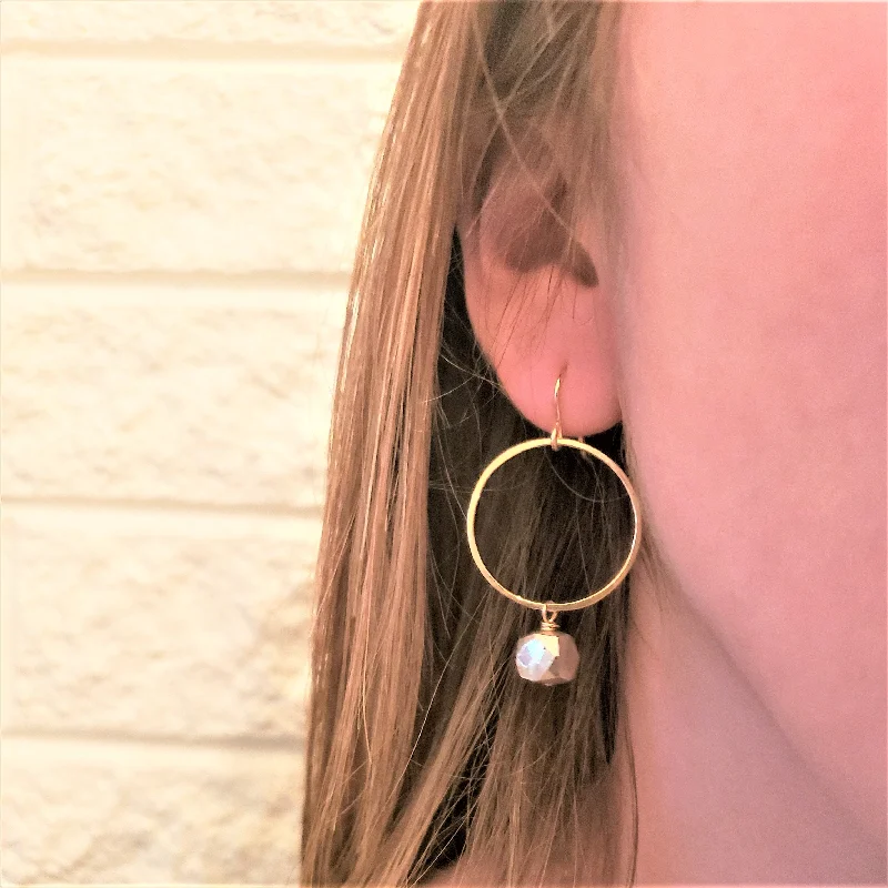 Hoop earrings with crescent moon shapes for a celestial and mystical appearance-Christine