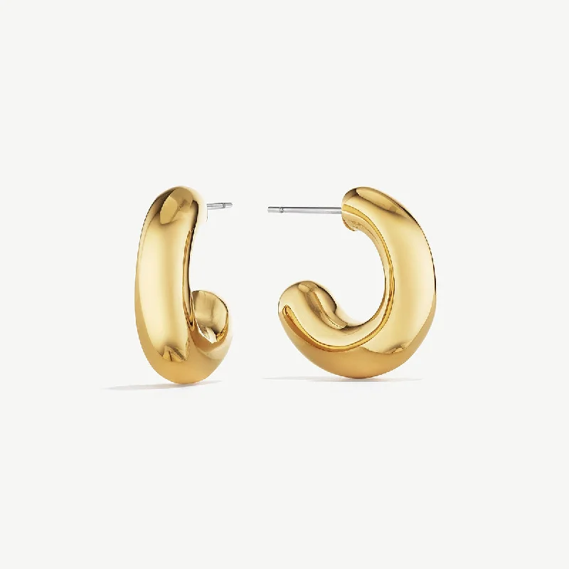 Hoop earrings with abstract shapes for an artistic and creative touch-Chunky Dash Hoops