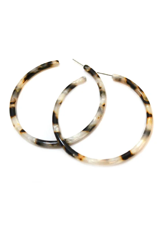 Stylish hoop earrings with diamond accents for an elegant and sparkling effect-Claire⎜XL Resin Hoops