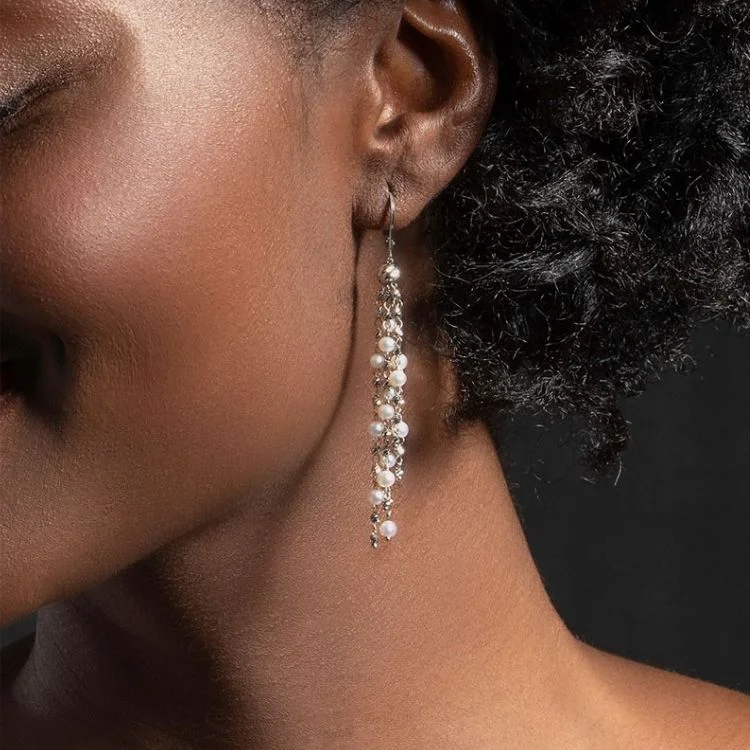 Hoop earrings with a matte finish for a sleek and sophisticated appearance-Debut Pearl Earrings