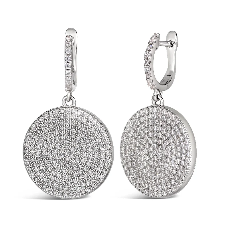 Hoop earrings with spiral designs for a dynamic and fluid look-Diamond Disco Earrings