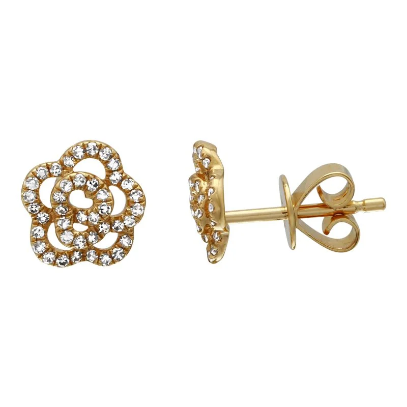 Best hoop earrings with minimalist designs for a clean and modern aesthetic-Diamond Flower Studs