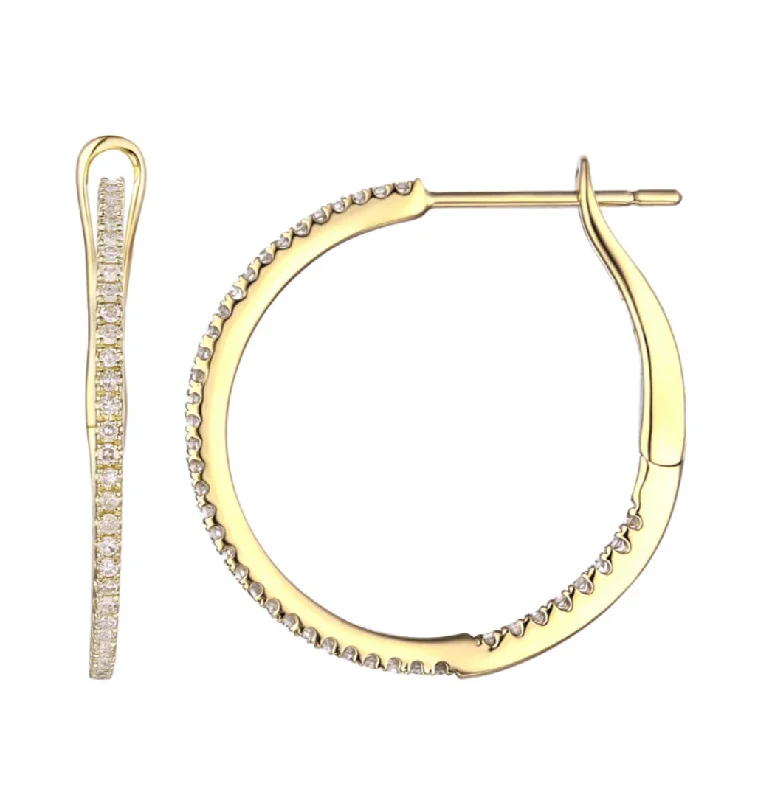 Hoop earrings with hearts for a sweet and romantic gesture-Classic Diamond Hoops