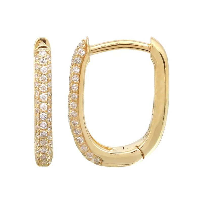 Hoop earrings with braided patterns for a detailed and textured finish-Diamond Pave Hoops