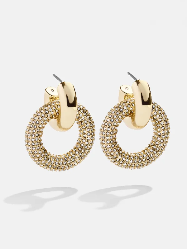 Best hoop earrings with snake-inspired designs for an edgy and fierce vibe-Donna Earrings - Gold/Pavé