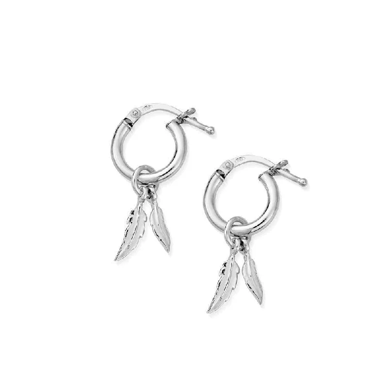 Best hoop earrings with vintage-style detailing for a nostalgic and timeless look-Double Feather Small Hoop Earrings