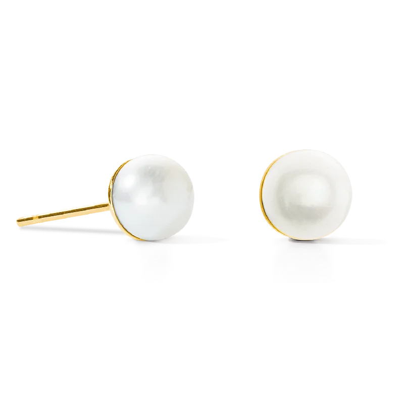 Classic hoop earrings with a thin profile for a sleek and subtle style-Earrings Classic Freshwater Pearl gold