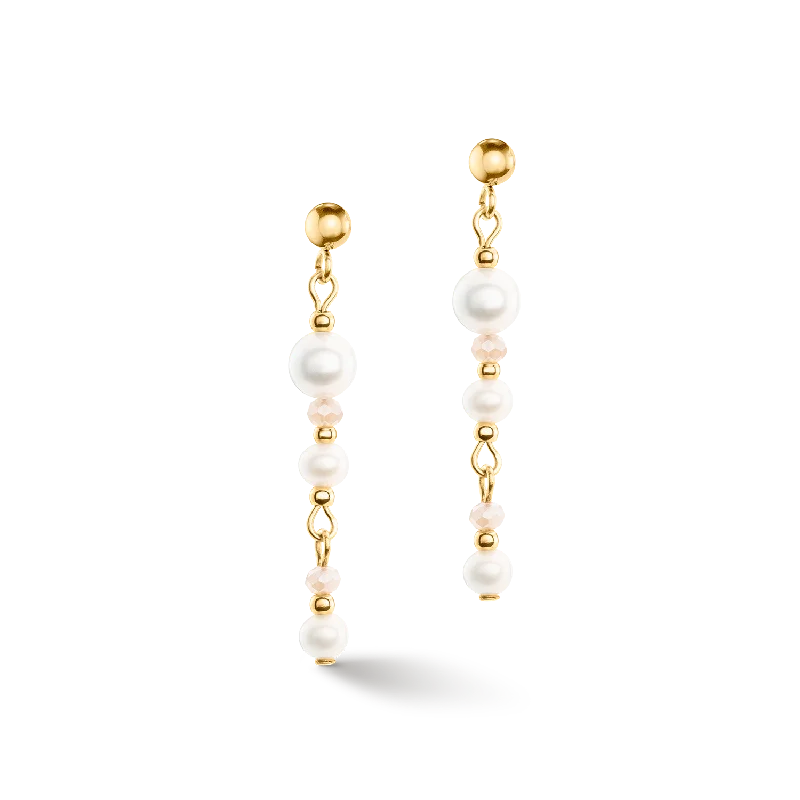 Best hoop earrings with asymmetrical designs for a fashion-forward, avant-garde look-Earrings Drops Freshwater Pearls gold