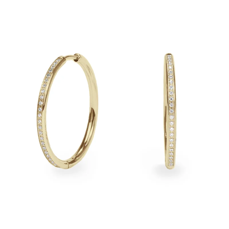 Hoop earrings with spiral designs for a dynamic and fluid look-Stainless thin half eternity hoop earrings