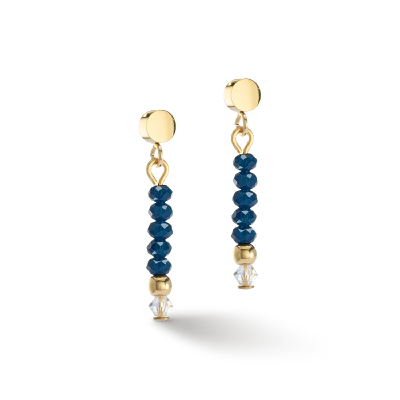 Best hoop earrings with gemstone accents for a colorful and elegant appearance-Earrings Little Twinkle gold-dark blue