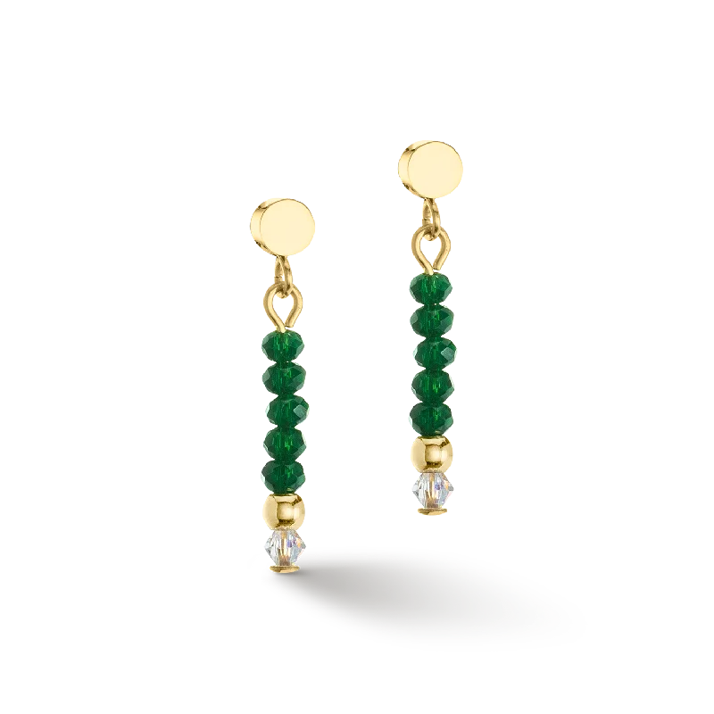 Hoop earrings with satin finishes for a smooth and elegant appearance-Earrings Little Twinkle gold-dark green