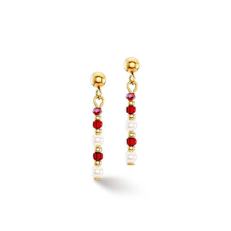 Lightweight hoop earrings for comfortable and all-day wear-Earrings Twinkle Princess gold-red