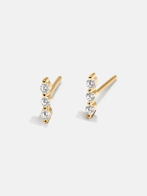 Best hoop earrings with minimal embellishments for a sleek and modern look-Tessa 18K Gold Earrings - Gold/Pavé