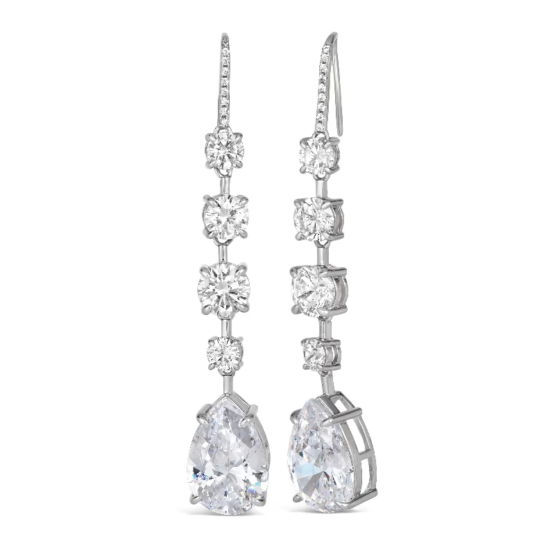 Hoop earrings with rhinestone embellishments for a glamorous and sparkling look-Elizabeth 18 White Diamond Earrings