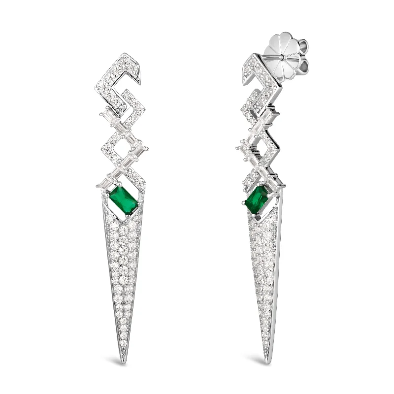 Small hoop earrings for a delicate and understated everyday wear-Emerald Envy Earrings