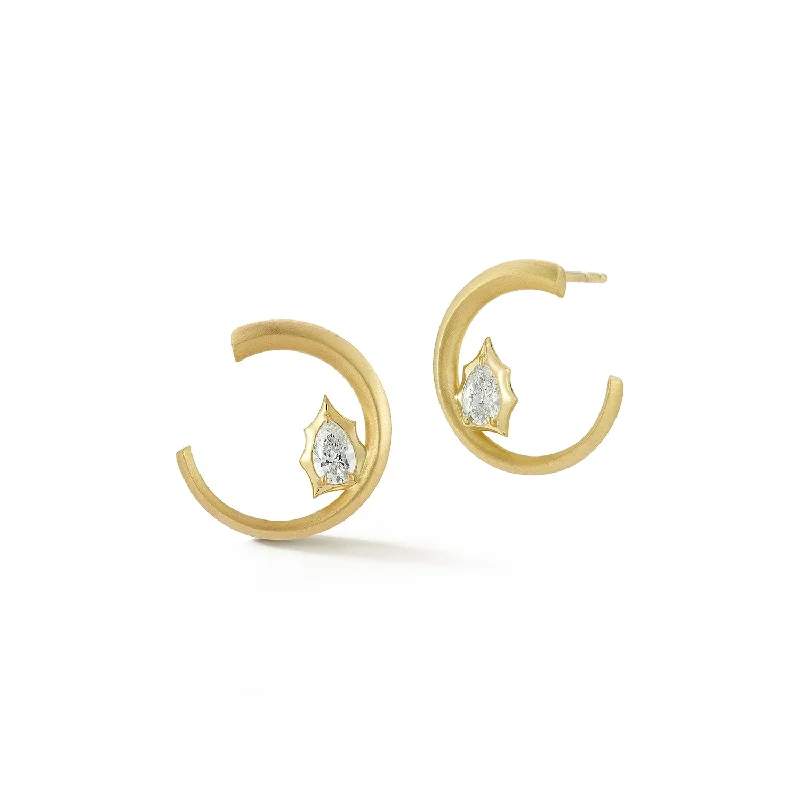 Hoop earrings with textured finishes for a vintage and classic style-Envoy Solitaire Hoops