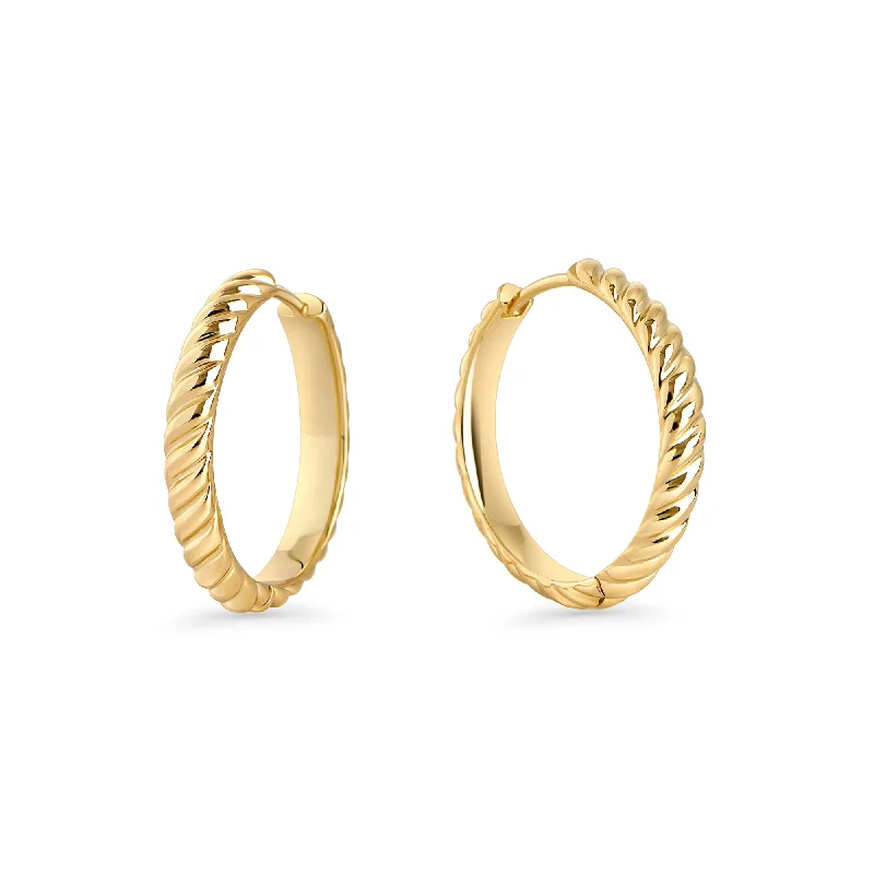 Hoop earrings with textured gold for a refined and sophisticated aesthetic-Estelle Huggie Earrings