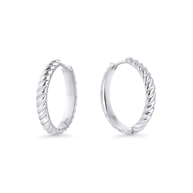 Hoop earrings with rhinestone-studded rims for a glamorous touch-Estelle Huggie Earrings