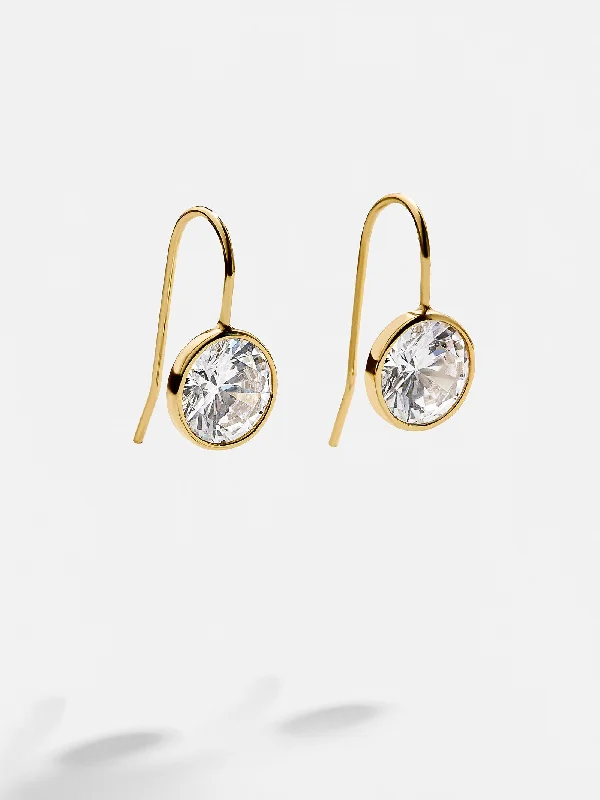 Small hoop earrings for a delicate and understated everyday wear-Fallon 18K Gold Bezel Earrings - Gold/Pavé