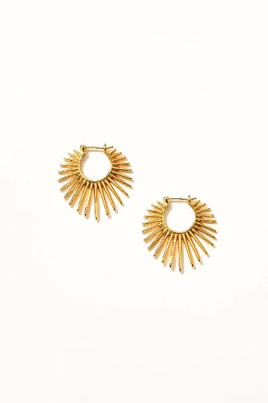 Hoop earrings with rhinestone embellishments for a glamorous and sparkling look-Freya 18K Gold Earrings