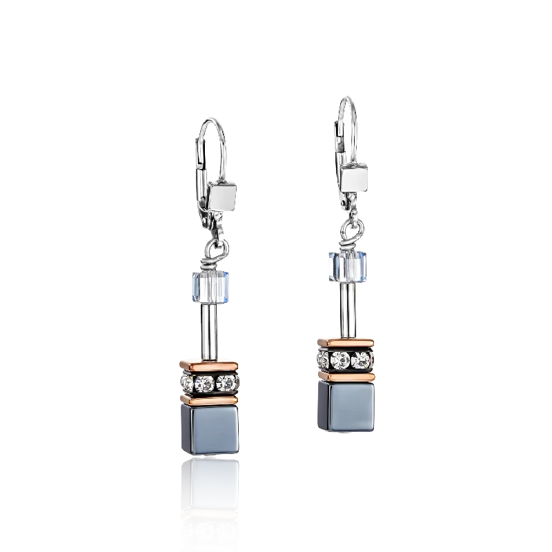 Hoop earrings with a chunky design for a bold and trendy statement-GeoCUBE® Earrings ice blue