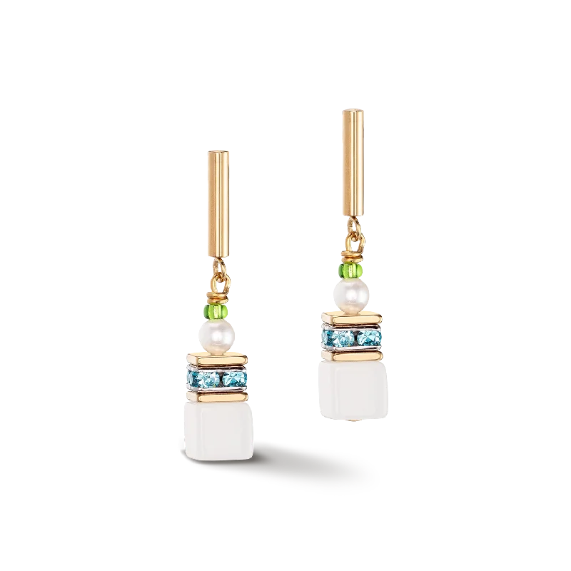 Best hoop earrings with geometric pendants for a modern, chic appeal-GeoCUBE® Fusion Festive earrings multicolour