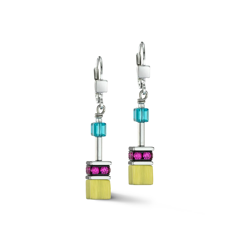 Hoop earrings with gold accents for a warm, elegant statement piece-GeoCUBE® Iconic earrings Multicolour Fancy