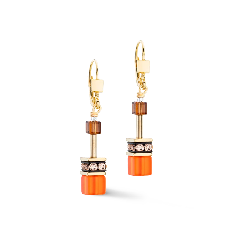 Large hoop earrings for a bold and statement-making fashion accessory-GeoCUBE® Iconic earrings Sunset gold