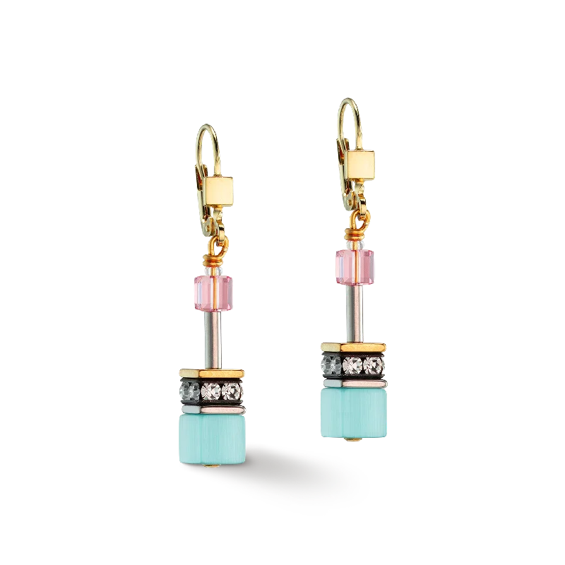 Best hoop earrings with intricate beaded details for a textured, stylish appearance-GeoCUBE® Iconic Gentle Multicolour earrings