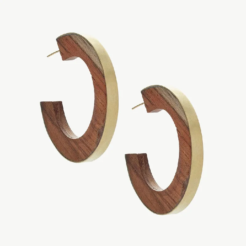 Hoop earrings with a matte finish for a sleek and sophisticated appearance-Gilded Paddle Hoop Earrings