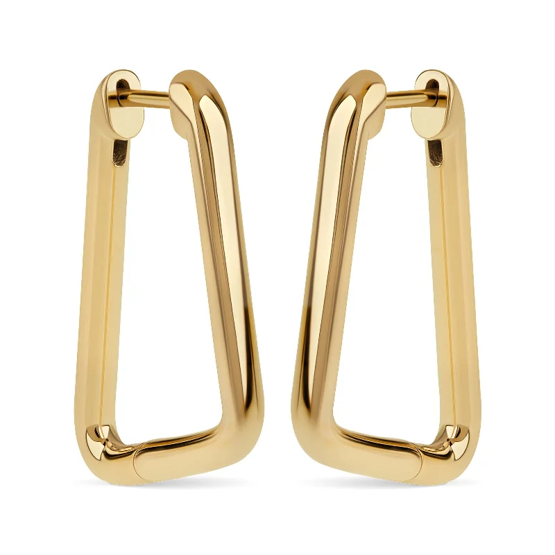 Best hoop earrings with baroque pearls for a luxurious and elegant vibe-Gold Carabiner Hinge Earrings